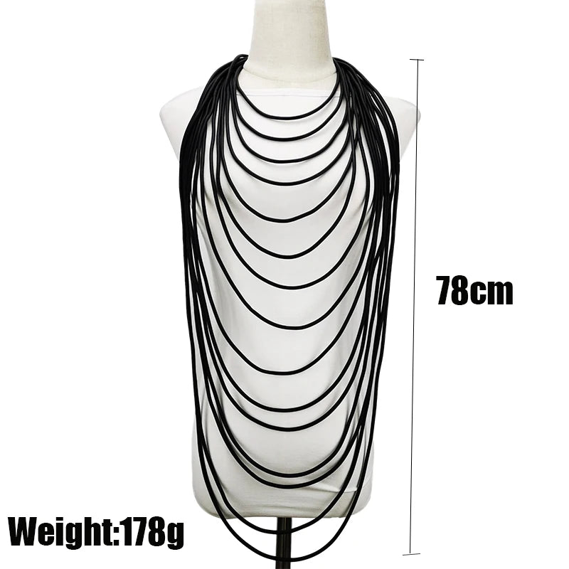 Avant-Garde Rubber Art Pendant Necklace