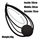 Rubber Choker Necklace - Round Pendant Sweater Chain
