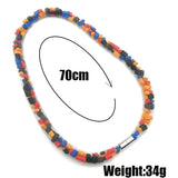 Statement Rubber Choker Necklace - Bohemian Chic Multi-Color Pendant