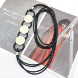 Rubber & Wood Pendant Necklace - Statement Jewelry