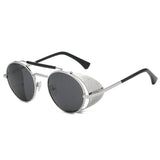 Steampunk Round Metal Sunglasses: Retro Shields UV400 | Designer Eyewear