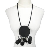 Avant-Garde Rubber & Alloy Pendant Necklace - Modern Chic for Women