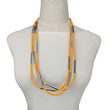Chic Multicolor Rubber Choker Necklace - Modern & Handmade