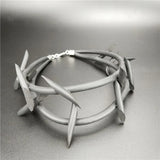 Thorn Choker - Rubber & Wood Geometric Necklace for Women
