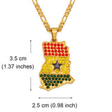 Ghana Rhinstone Flag Necklace