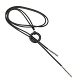 Luxe Boho Rubber & Alloy Pendant Necklace - Adjustable Black Chain