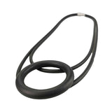 Black Rubber Choker Necklace with Round Pendant