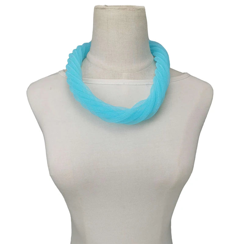 Luxury Mesh Ribbon Choker | Holographic 12-Color Collar Necklace