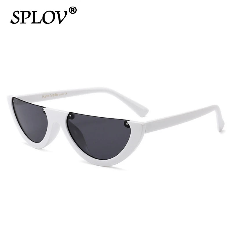 Retro Leopard Half-Frame Sunglasses: Cat Eye Vintage Shades UV400