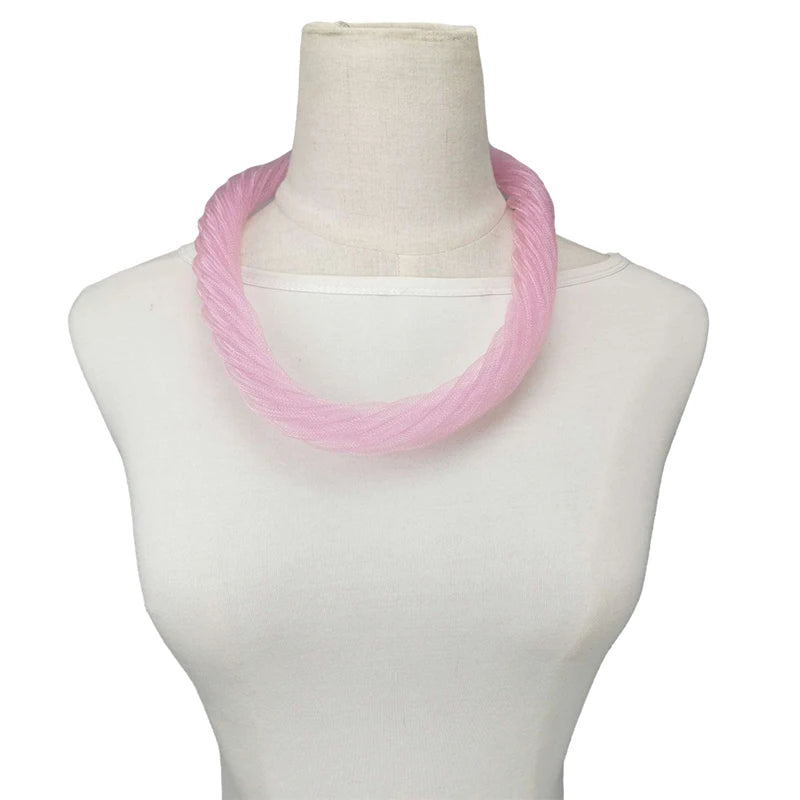 Luxury Mesh Ribbon Choker | Holographic 12-Color Collar Necklace