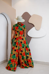 Ensemble cargo Aso Oke - Bleu + Violet