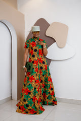 Ensemble cargo Aso Oke - Bleu + Violet