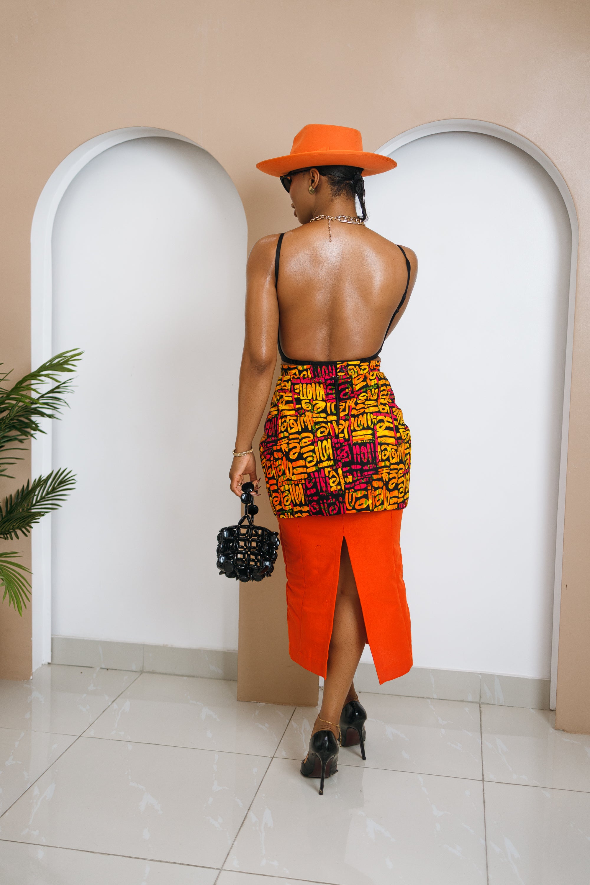 Ensemble cargo Aso Oke - Bleu + Violet