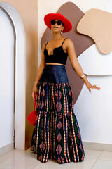 Falda de patchwork Ankara de Onje