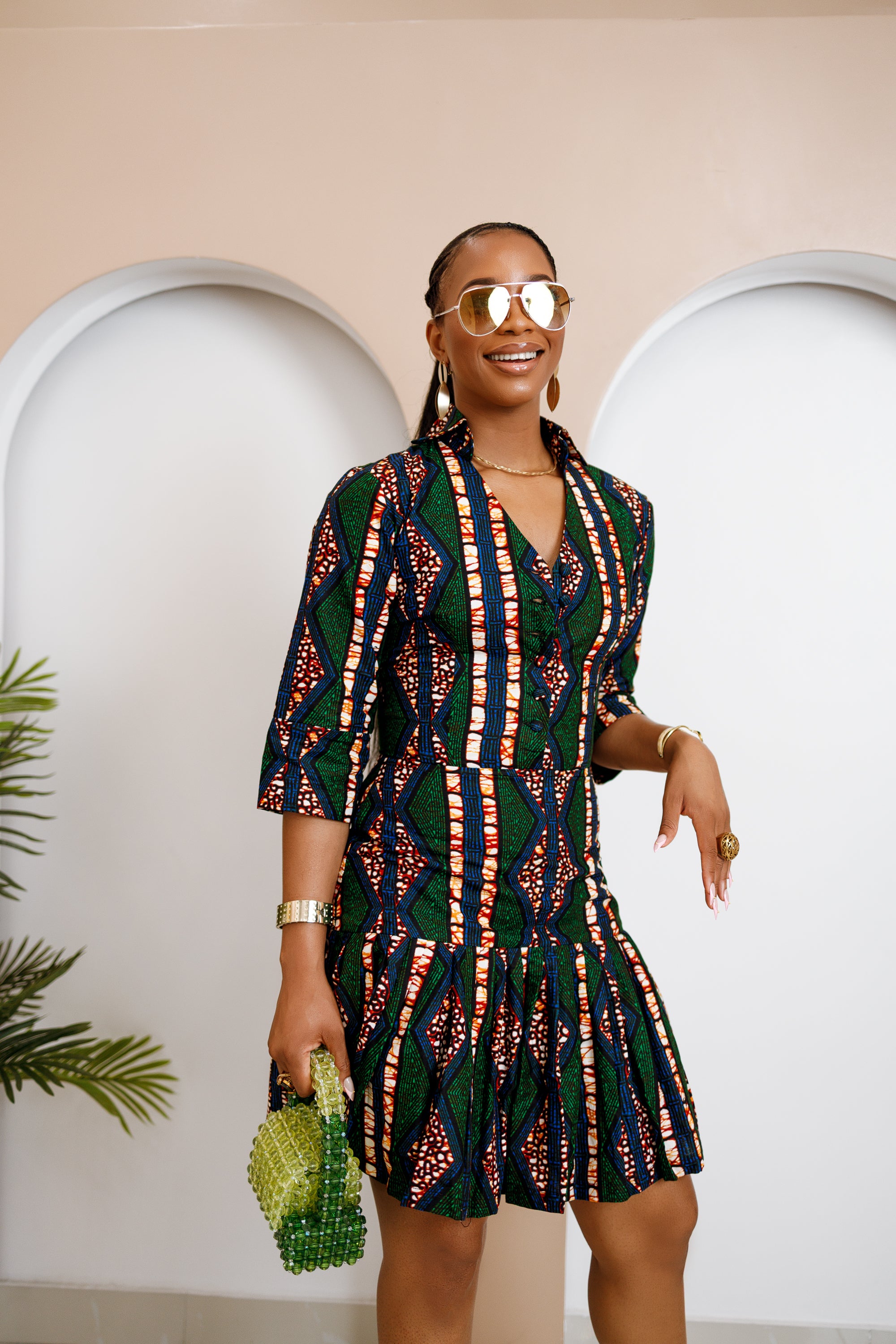 Isiopko Ankara Midi Dress – Vibrant African Chic