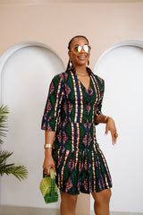 Robe chemise courte ludique Ikukuoma – Audacieuse et aérée