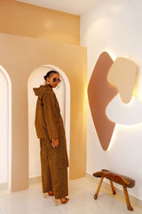 Conjunto de conjunto de sudadera con capucha y estampado Mkpari: elegancia y comodidad sin esfuerzo 