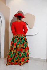 Ensemble cargo Aso Oke - Bleu + Violet