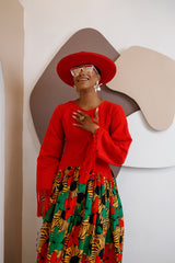 Ensemble cargo Aso Oke - Bleu + Violet