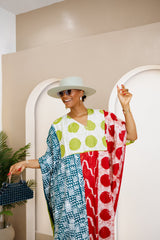 Caftan Adire teint à la main Ndenkem