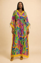 Ngwo Abstract Swirl Mesh Midi Dress - Designer Replication