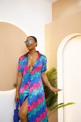 Caftan en soie Nkeada Ankara