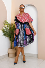 Caftan Adire teint à la main Ndenkem