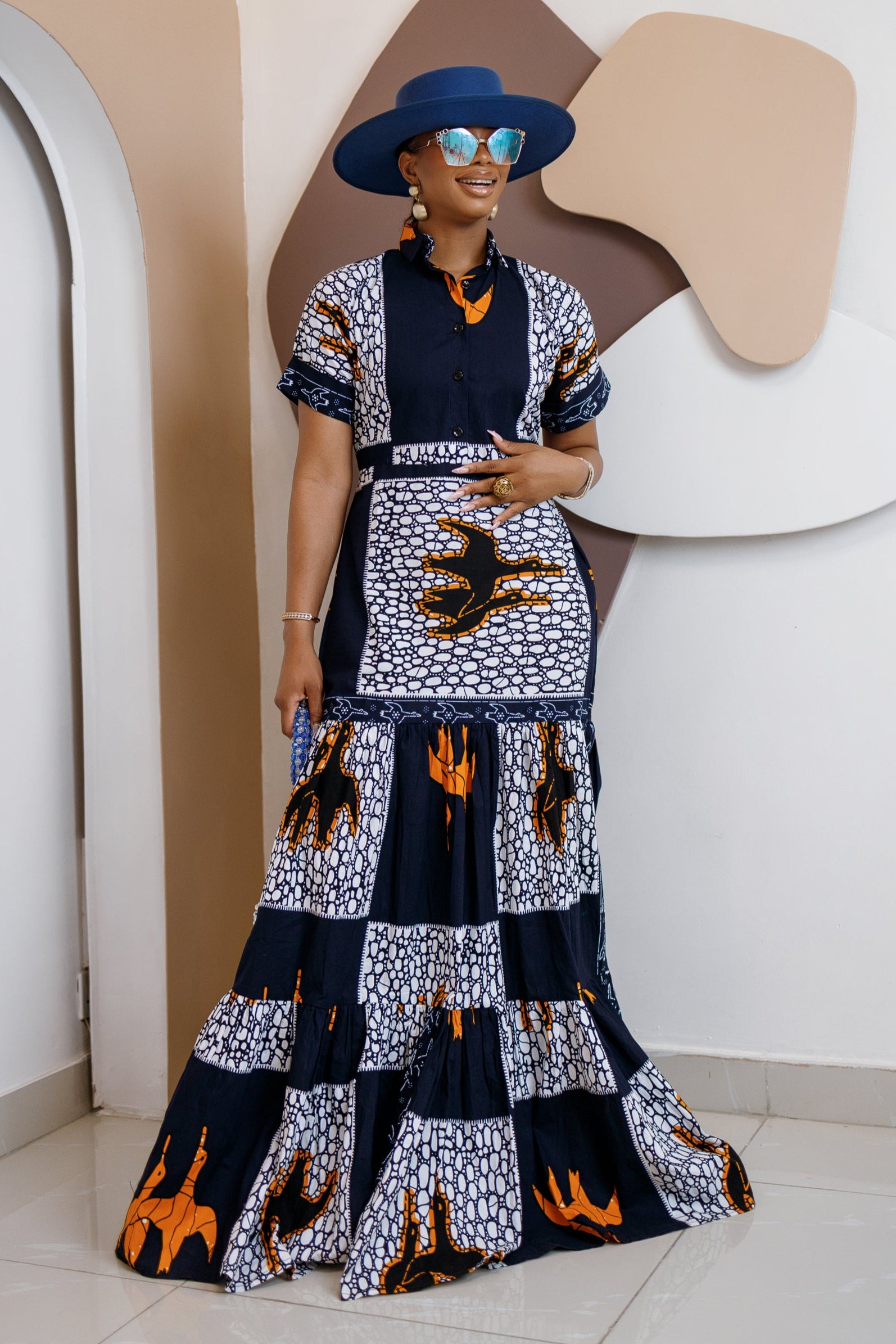 Nzama – Ankara Maxi Shirt Dress