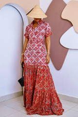 Ogbaluofu Kaftan Maxi Dress – Handmade Crepe Adire Elegance