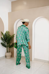 Conjunto de conjunto con estampado de seda Ogeri