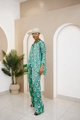Conjunto de conjunto con estampado de seda Ogeri