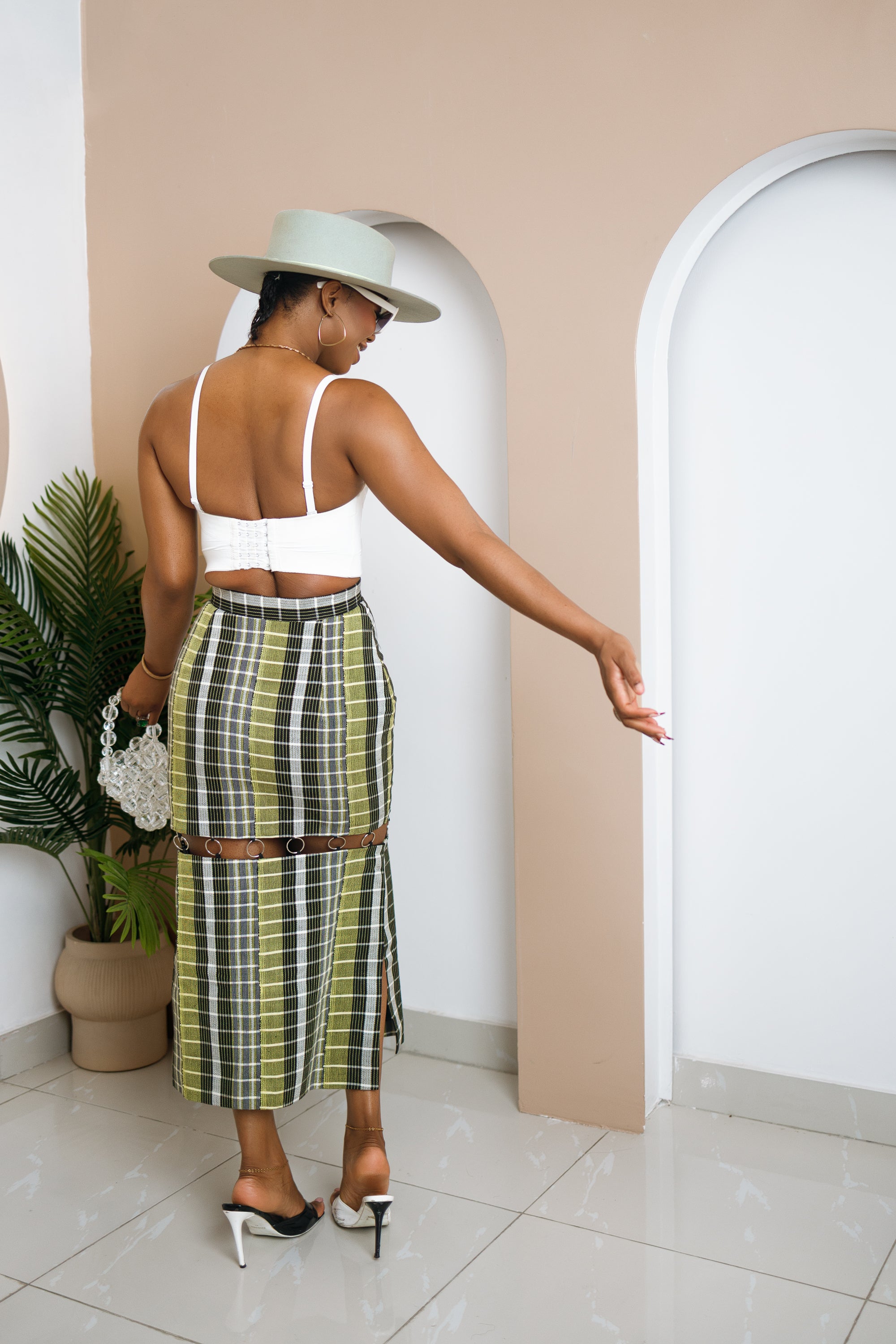 Ohom – Ring Detailed Aso Oke Skirt