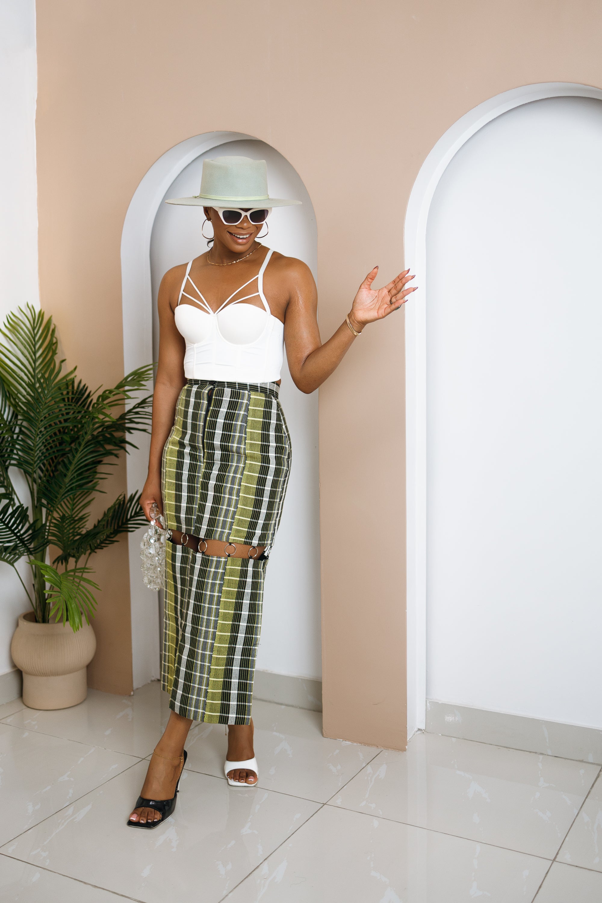 Ohom – Ring Detailed Aso Oke Skirt