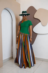 Conjunto de carga Achalugo Aso Oke - Azul y morado