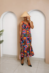 Ola Midi Ankara dress