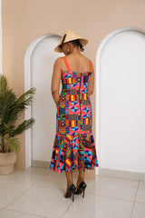 Ola Midi Ankara dress