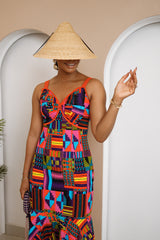 Ola Midi Ankara dress