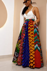 Falda de patchwork Ankara de Onje