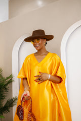 Vestido Amuma Bubu con adorno Aso Oke