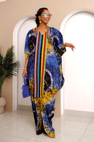 Onwenkem Adire Bubu Dress – Adire & Aso Oke Fusion