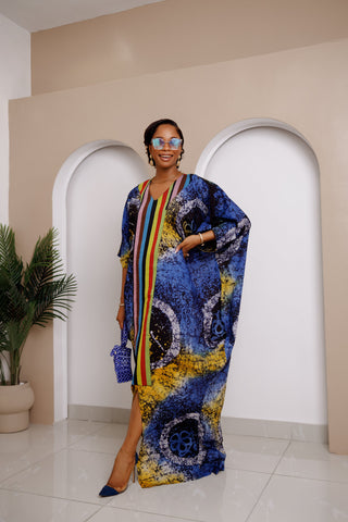 Onwenkem Adire Bubu Dress – Adire & Aso Oke Fusion