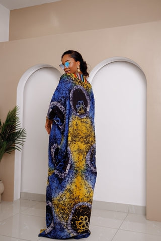 Onwenkem Adire Bubu Dress – Adire & Aso Oke Fusion