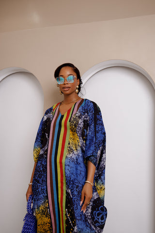 Onwenkem Adire Bubu Dress – Adire & Aso Oke Fusion