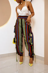 Pantalones cargo Onyenanke africanos Aso oke