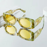 Chic Floral Oval Sunglasses: Retro Street Style for Women