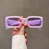 Chic Retro Rectangle Sunglasses – Gradient UV400 Candy Shades