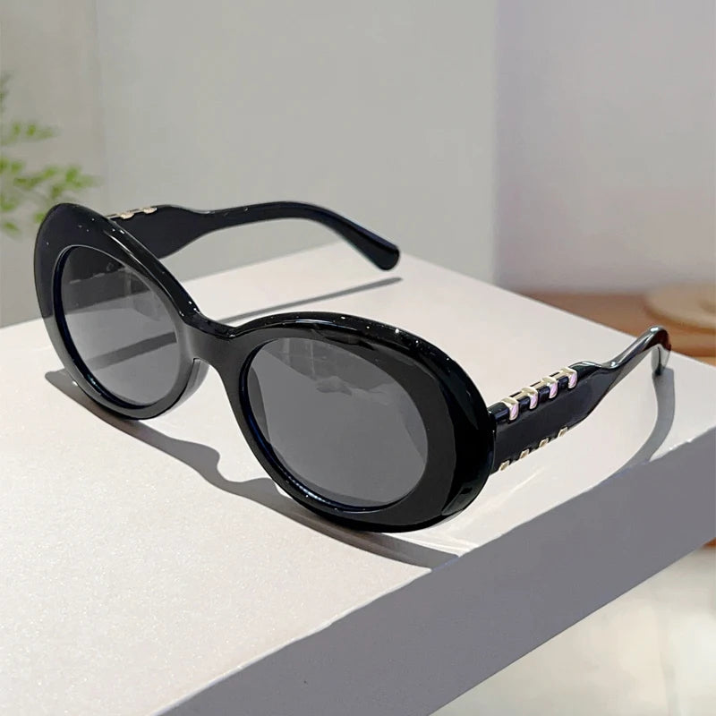KAMMPT Aurora Oval Sunglasses: Gradient UV400 Luxury Korean Style Shades