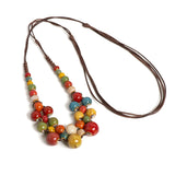 Boho Chic Multilayer Ceramic Necklace - Adjustable Vintage Statement Jewelry