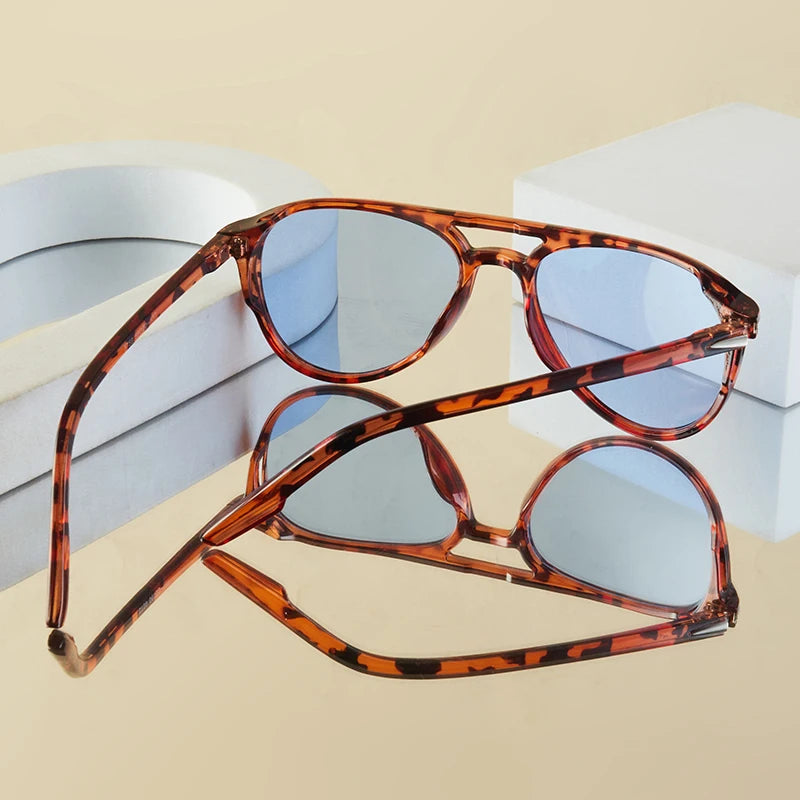 Luxury Pilot Double Bridge Sunglasses for Men - Retro Oversized Frames