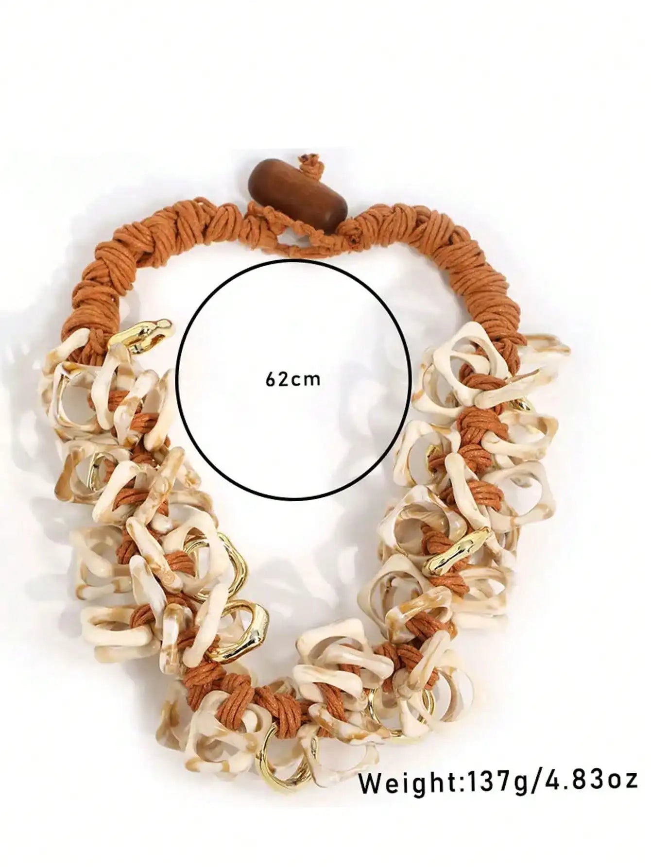 Sanaa Statement Necklace – Rust, Ivory & Gold